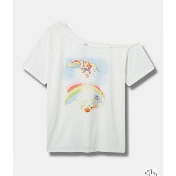 Plus size 4 torrid rainbow brite novelty off the shoulder tee t shirt blouse top - Picture 1 of 5